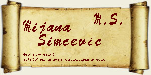 Mijana Simčević vizit kartica